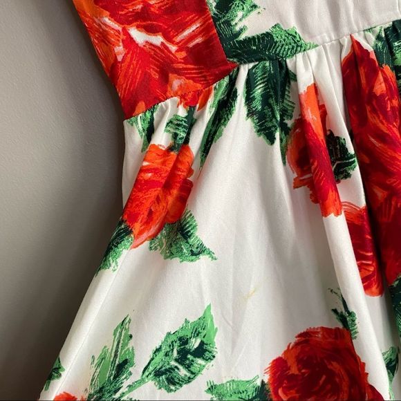 Pin Up Couture Retro Floral Rose Print Rockabilly A Line Dress Womens Size Large - Picture 5 of 8